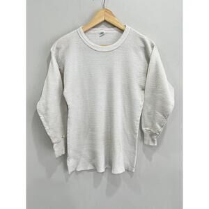 Vintage Thermal Longsleeve Shirt off white hanes